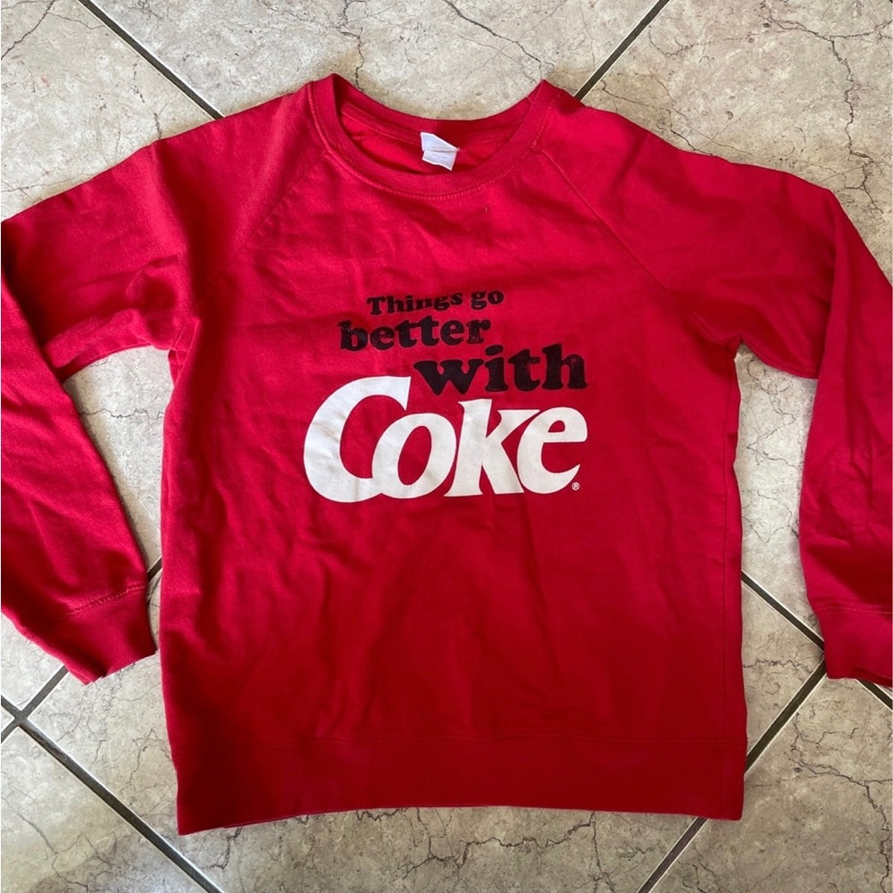 Coca-cola Red Sweatshirt Things Go Better with Coke Size S